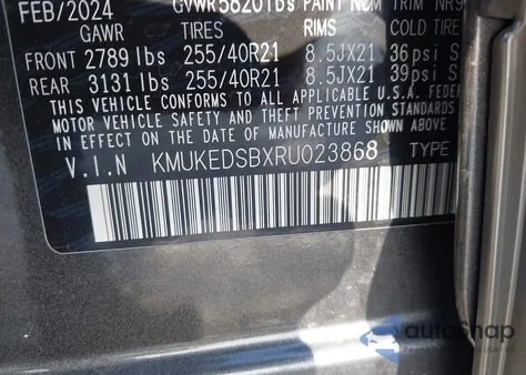 2024 Genesis Gv60 Performance Awd from USA, damaged, VIN KMUKEDSBXRU023868